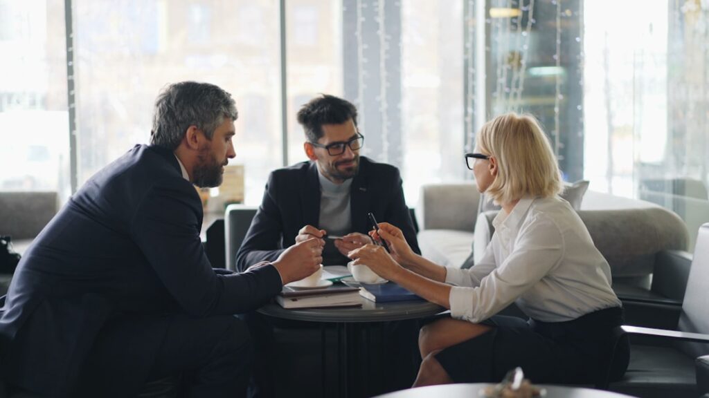 business team discussing procedures