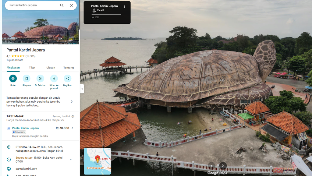 Lokasi dan Alamat Pantai Kartini