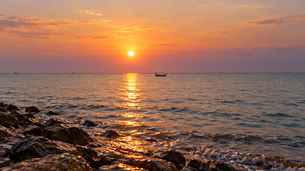 Senja Tenang di Pantai Semat